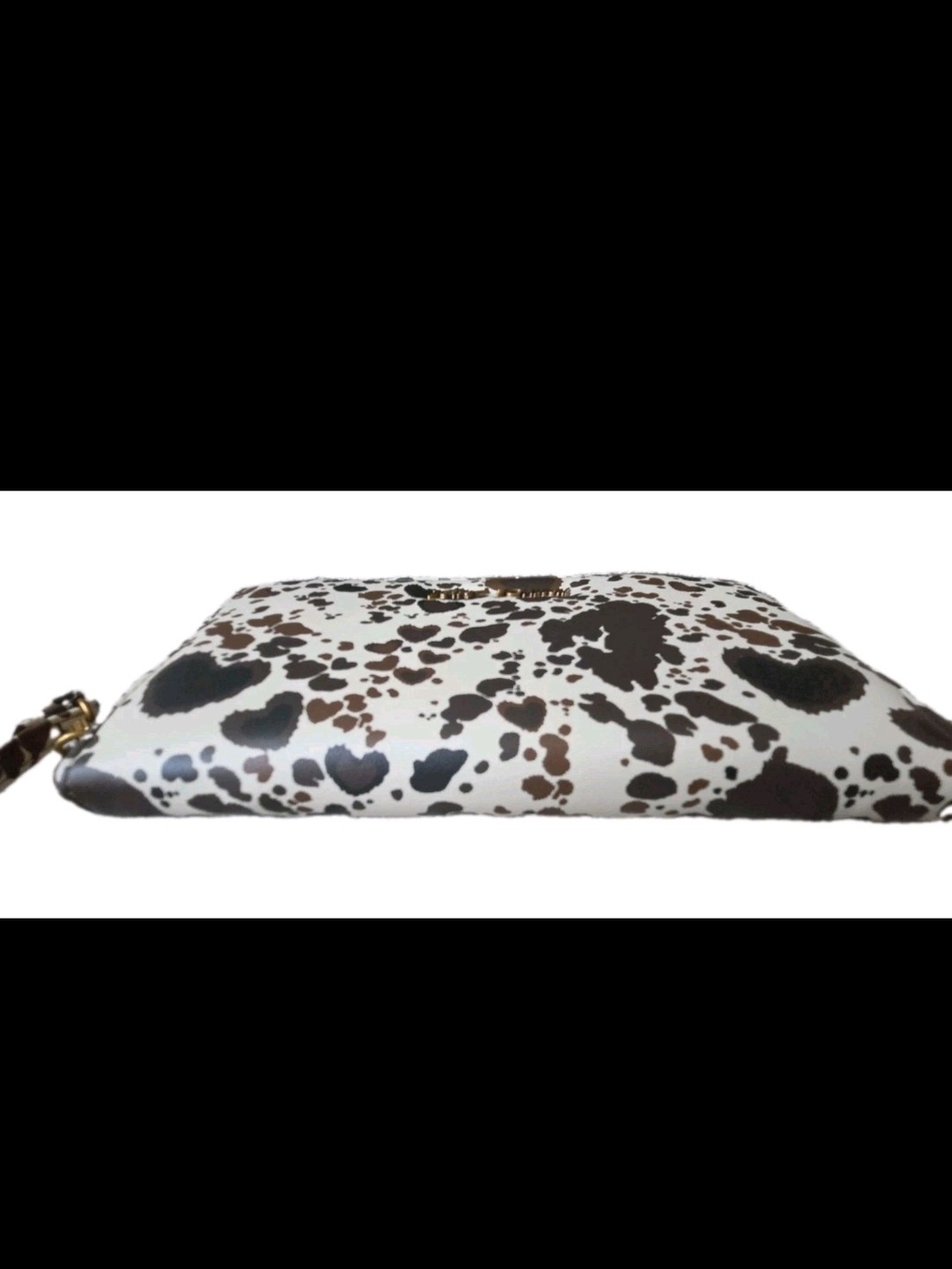 Women's Betsey Johnson Cow Print & Hearts Wristlet Wallet With Removable Strap - Picture 6 of 10